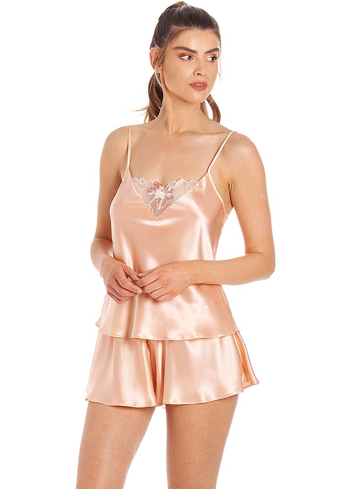 Blush silk camisole & French knickers