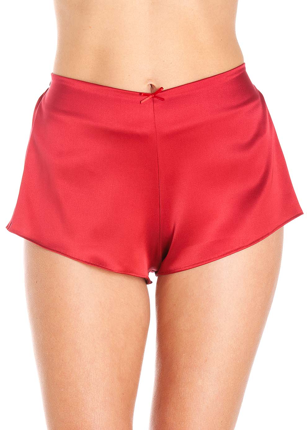 Cranberry silk shorts