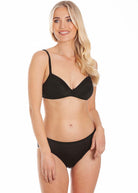 Black silk jersey soft bra & briefs