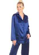 Midnight silk pyjama jacket & trousers