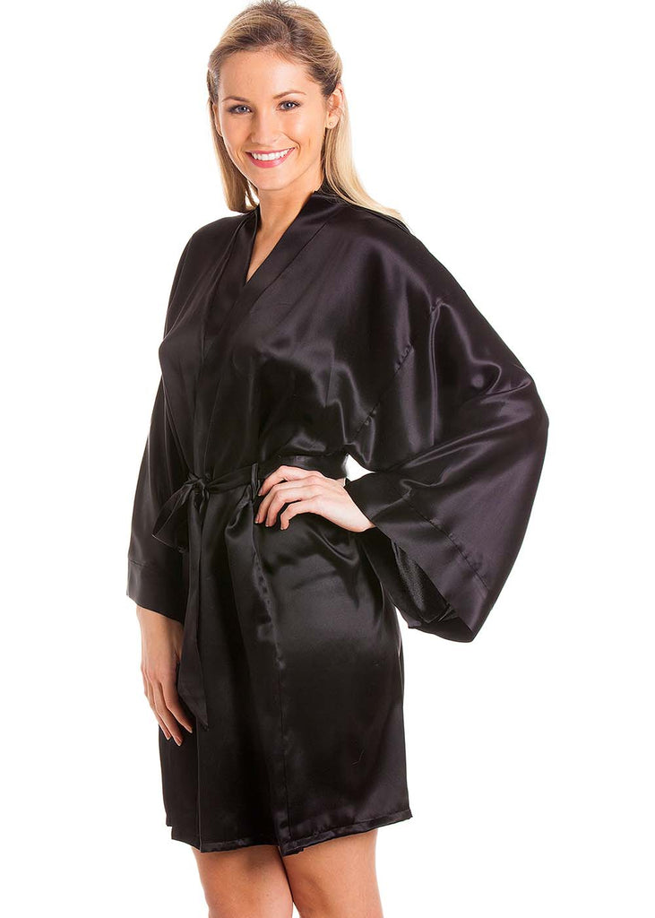 Black silk kimono