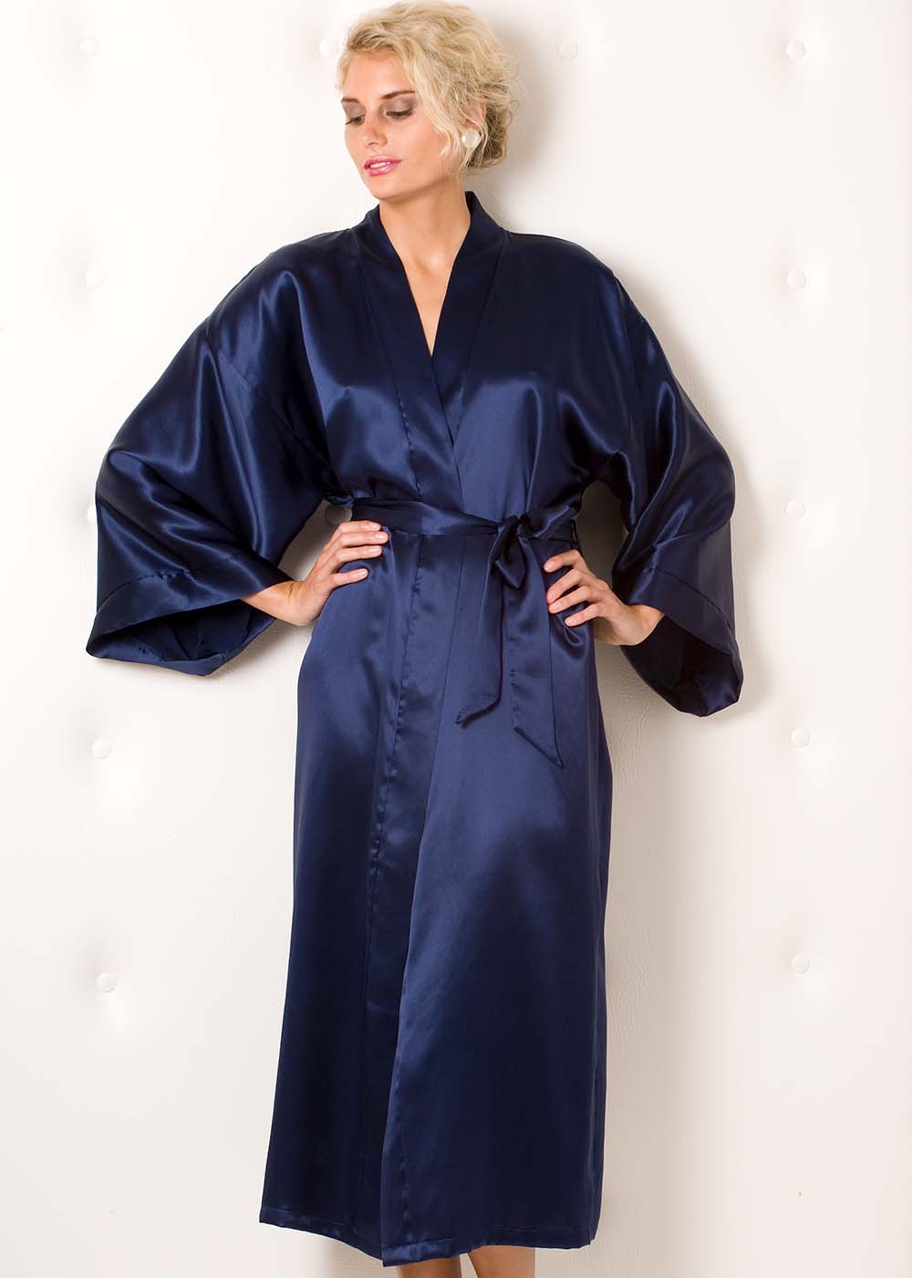 Midnight silk kimono