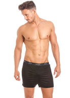 Black silk jersey shorts