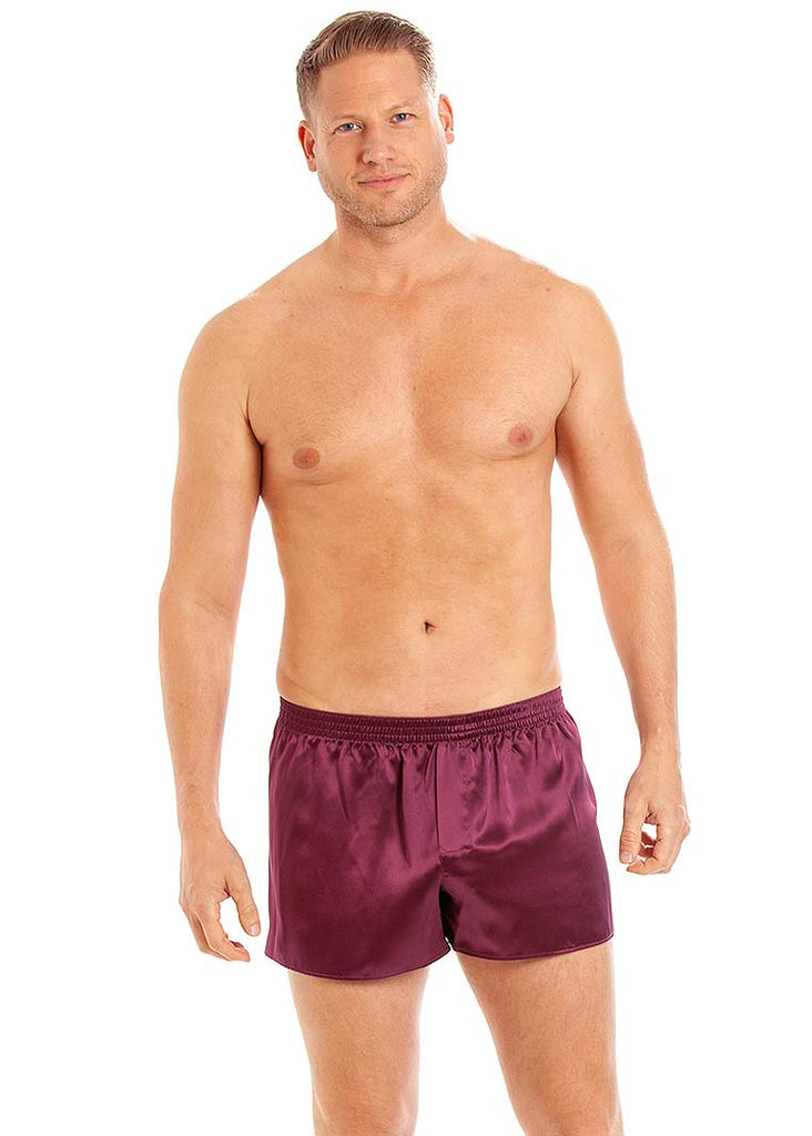 Garnet silk boxer shorts
