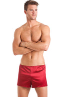 Cranberry stretch silk shorts