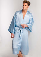 Pale blue silk kimono