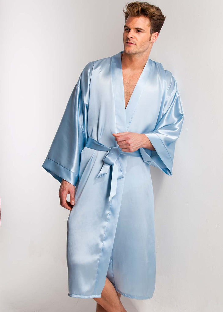 Pale blue silk kimono