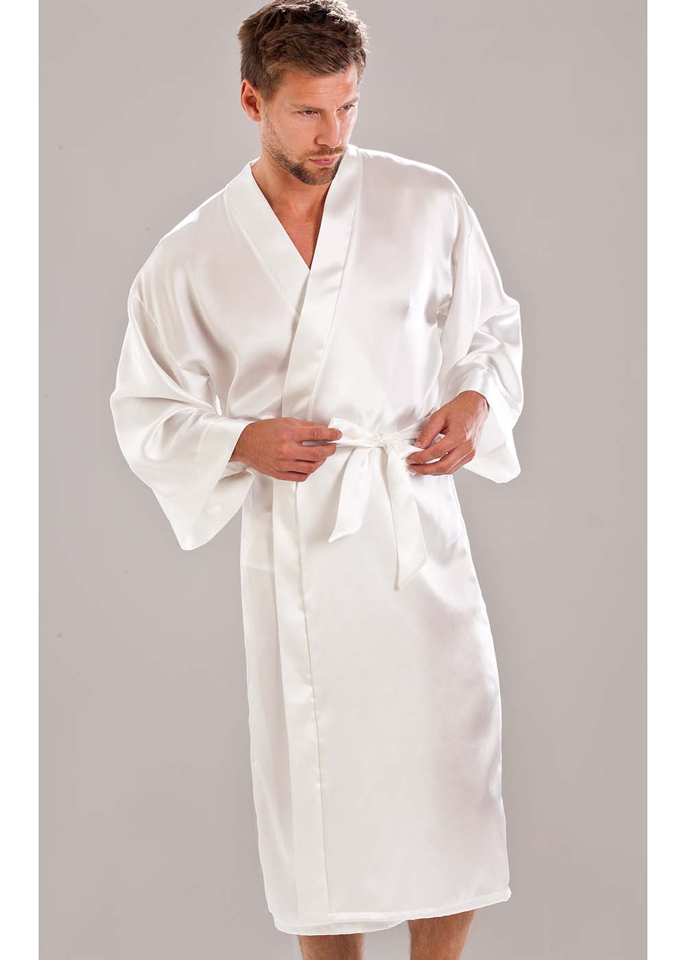 Mens Robe Satin Robe Men Vulcanodon Lightweight Bathrobe Men's