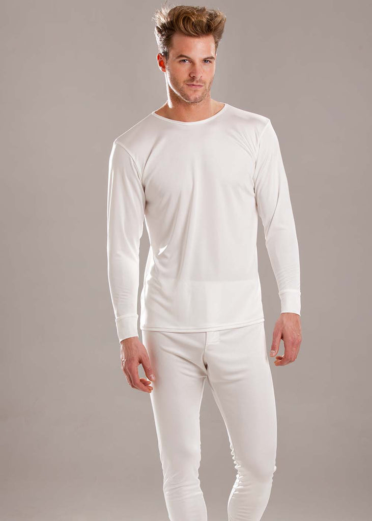 Ivory silk jersey long sleeve top