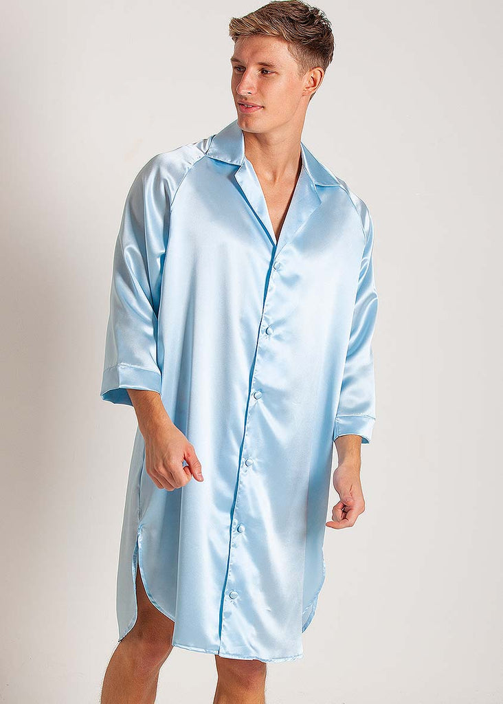 Pale blue silk nightshirt