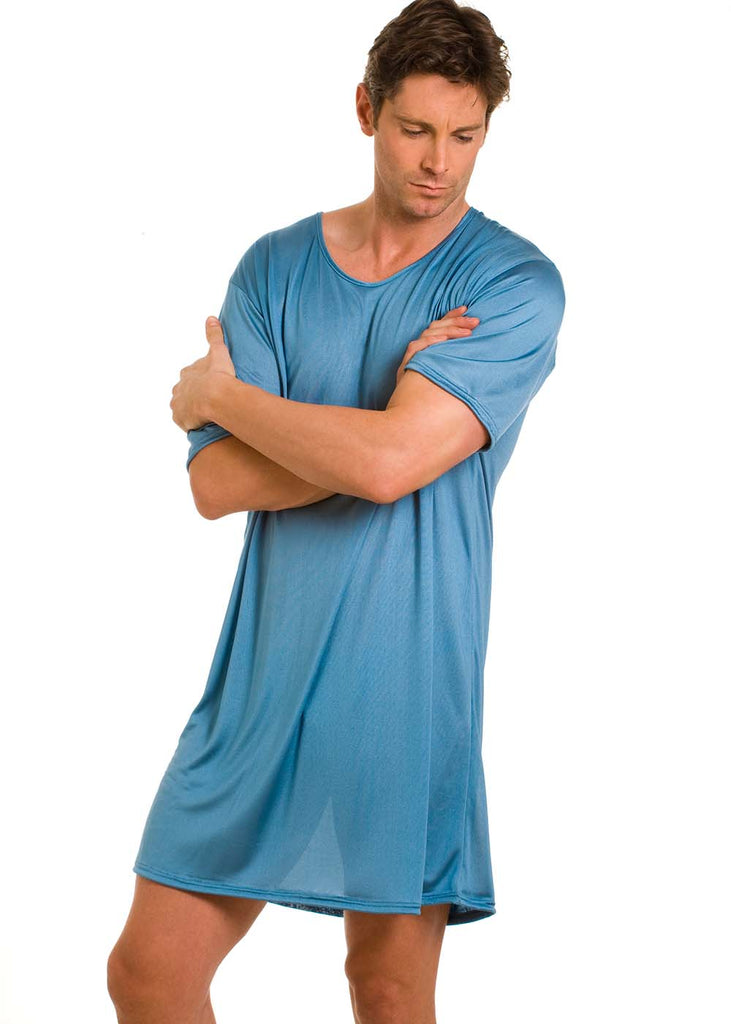 Blue haze silk jersey nightshirt