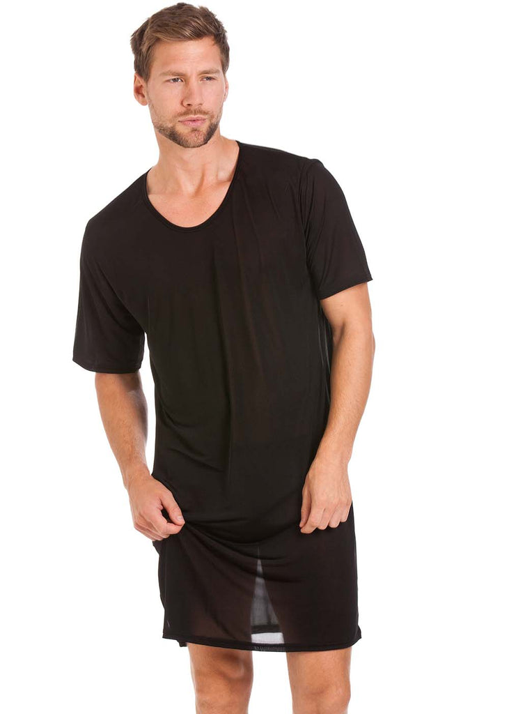 Black silk jersey nightshirt