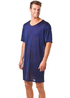 Navy silk jersey nightshirt