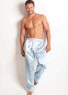 Pale blue silk pyjama trousers