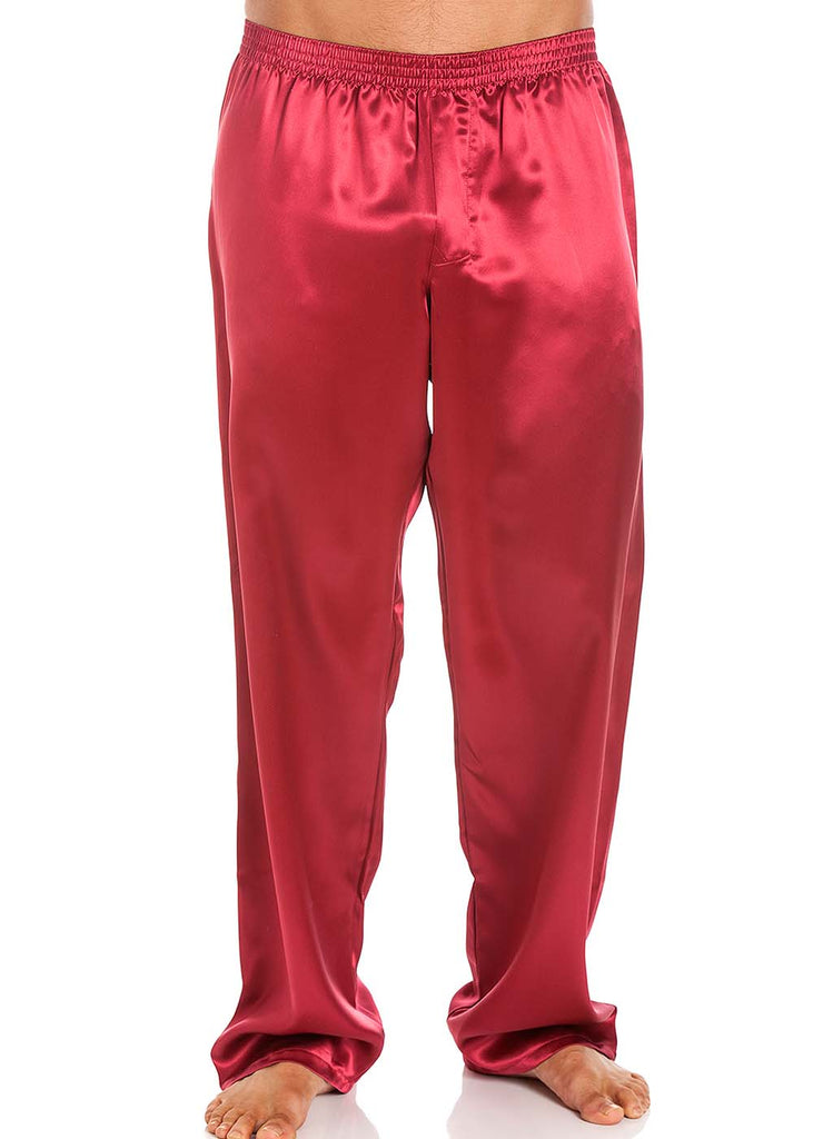 Cranberry silk pyjama trousers