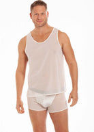 Ivory georgette singlet & boxer briefs