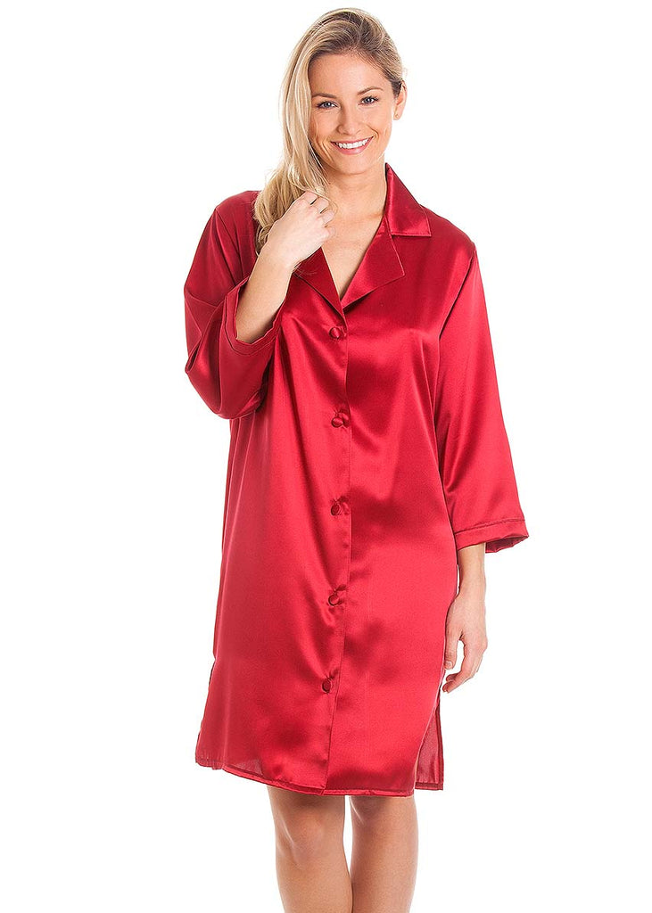 Cranberry silk nightshirt