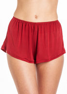 Berry silk jersey shorts