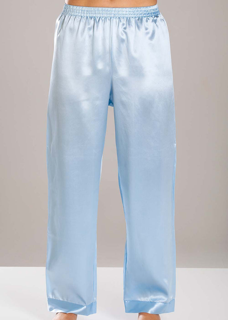 Blue silk pyjama trousers