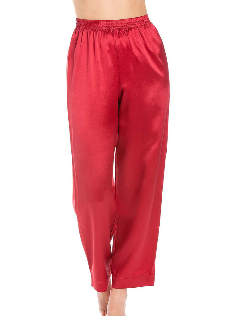 Cranberry silk pyjama trousers