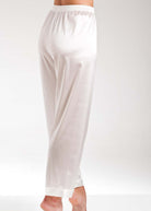 Ivory stretch silk pyjama trousers